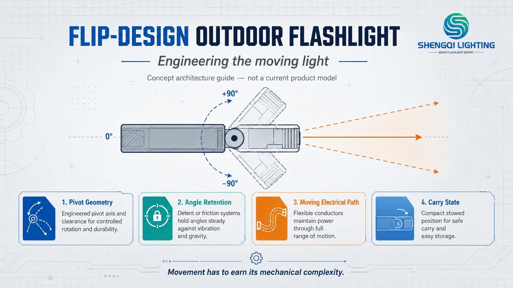 Flip-Design Outdoor Flashlight: Engineering the Moving Light